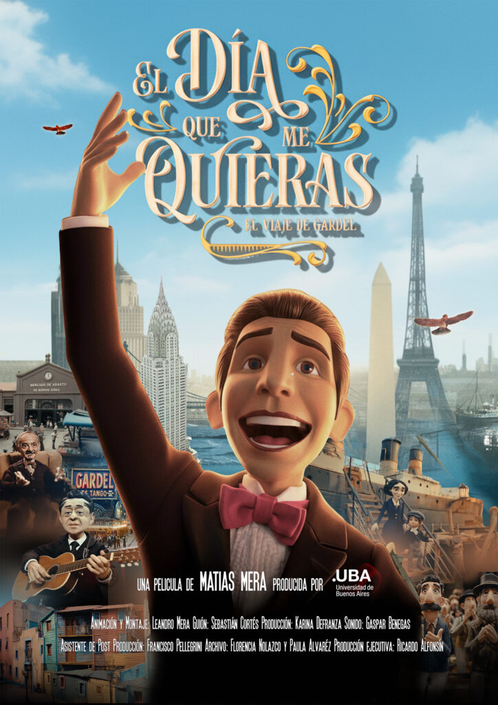 Key art of the film The Day You Love me: Gardel's Journey (El día que me quieras: El viaje de Gardel)